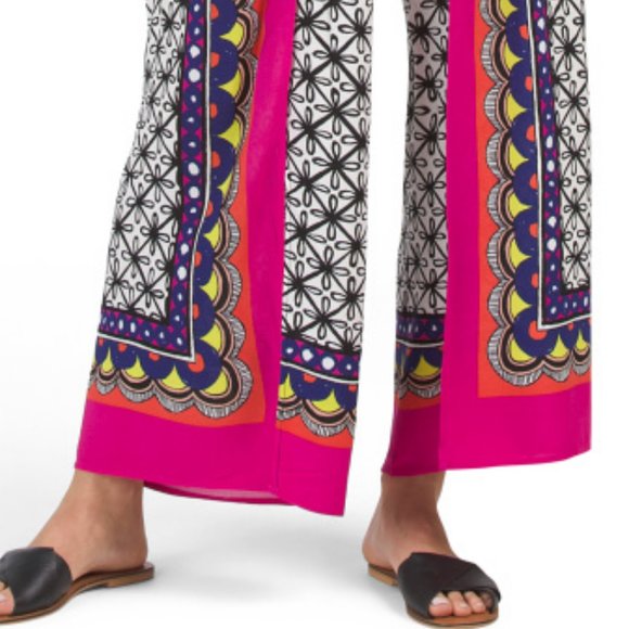 TRINA TURK NWT $120 Tanzania Scarf Cover-up Pants M L - Picture 4 of 6